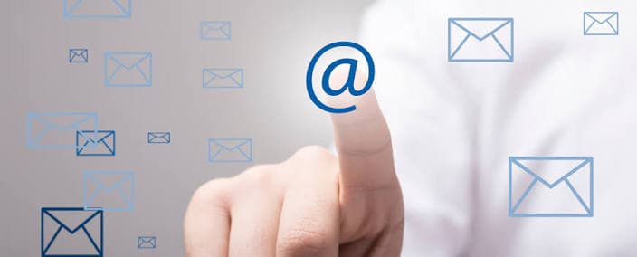 Contact email symbol and message icons