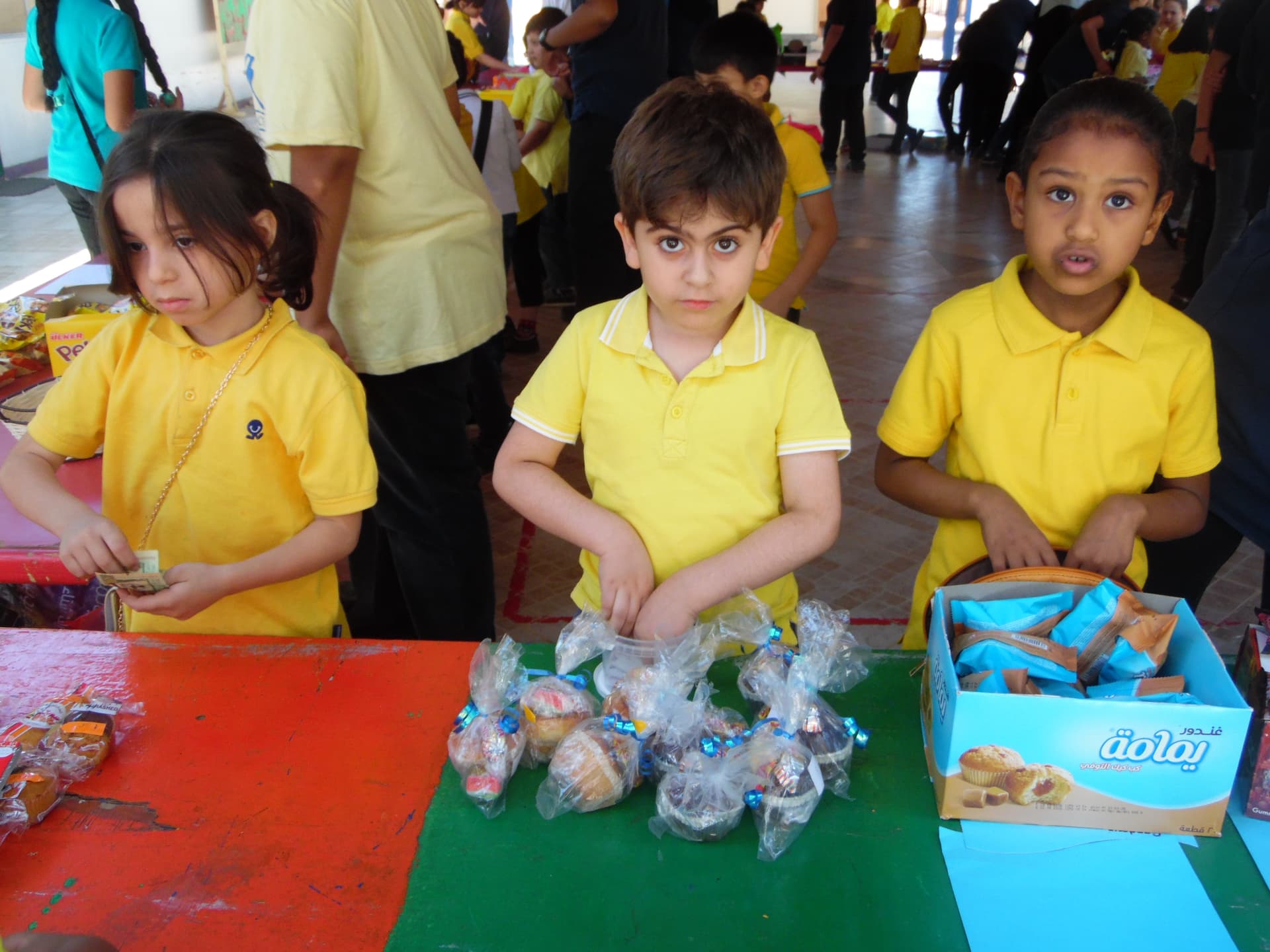 Students learning together on campus
