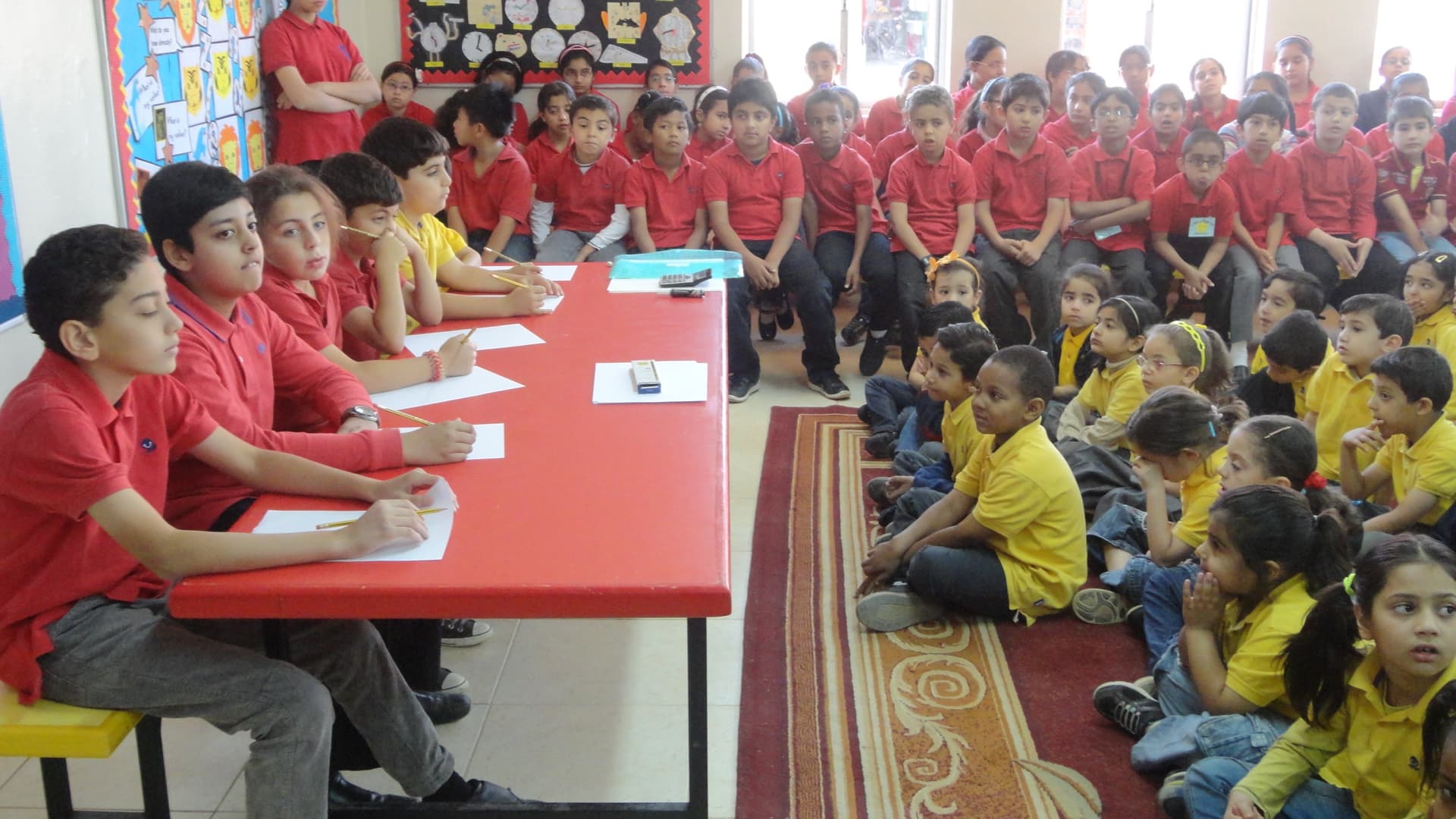 Students learning together on campus